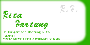 rita hartung business card